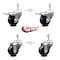 Service Caster 3 Inch Soft Rubber Wheel Swivel 10mm Stem Caster Total Lock Brake SCC, 2PK SCC-TSTTL20S314-SRS-M1015-2-S-2 - alternate 1